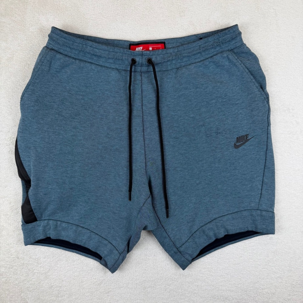 Nike Sportswear Tech‎ Fleece Shorts Mens Large Blue Heathered 805160-055